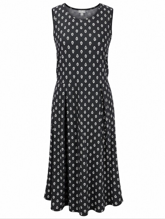J. Jill Dresses & Skirts - J.JILL | Wearever Black White Geometric Stretch Sleeveless Midi Dress | L